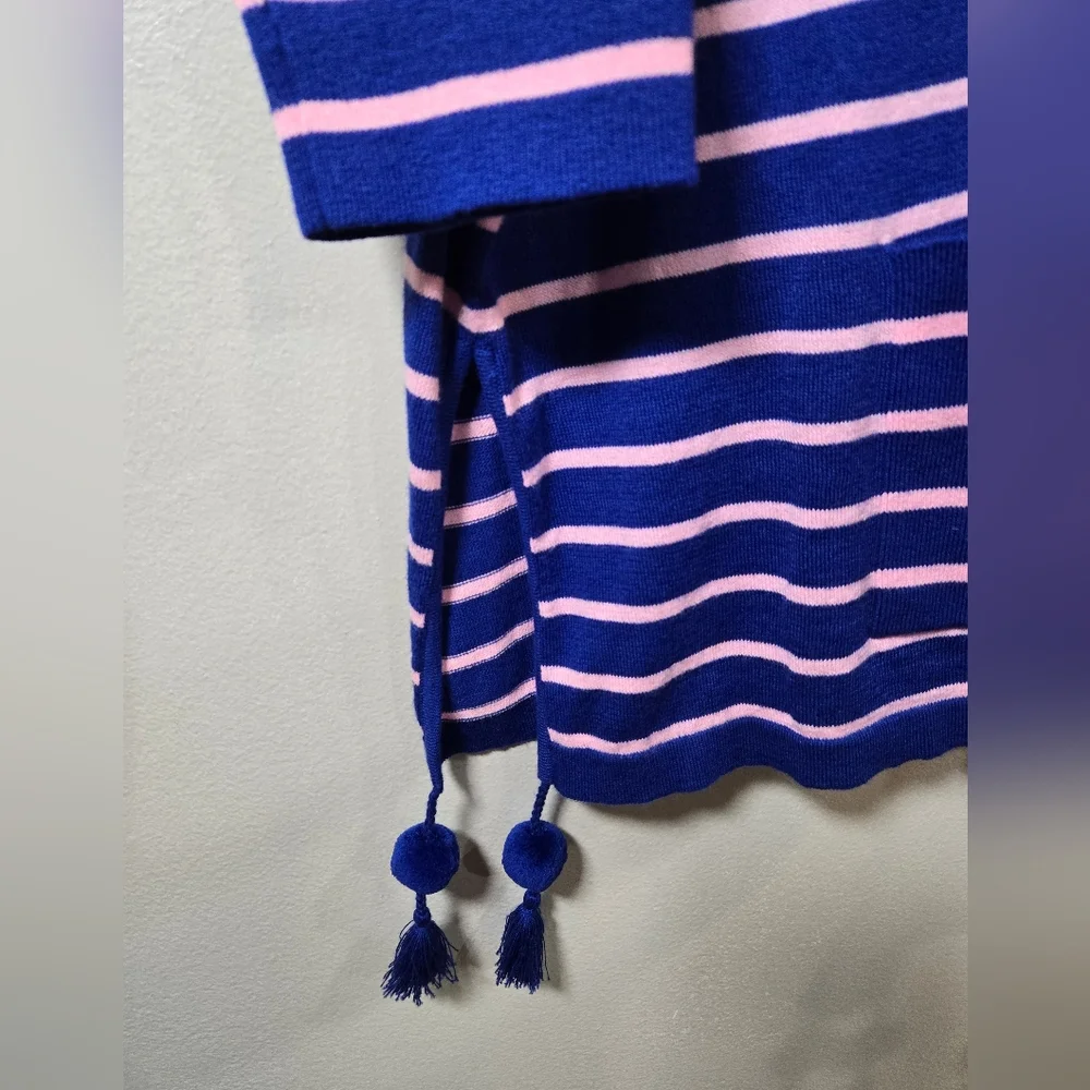 Lilly Pulitzer Navy and Pink Striped Top Sz Small 67% Cotton 37% Espandex